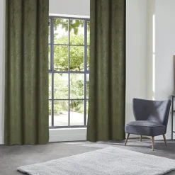 Rideau|Atmosphera, cru017dateur d'intu017drieur Rideau occultant velours (135 x 260 cm) Fuji Vert kaki