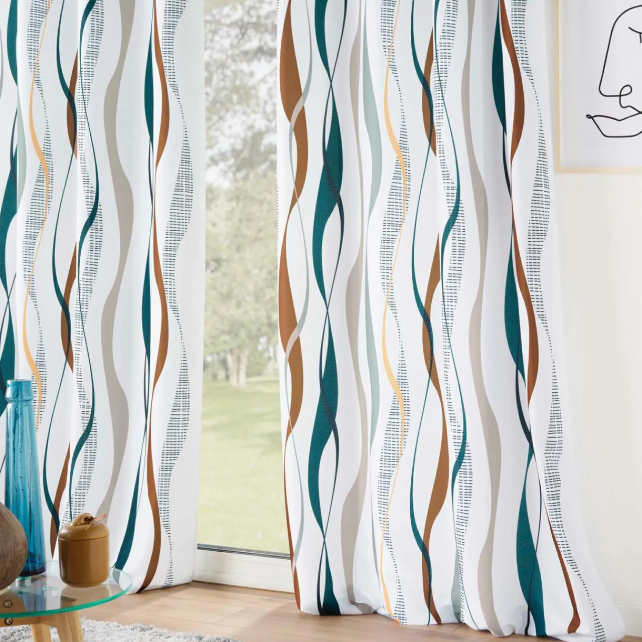 Rideau|DOUCEUR D'INTERIEUR Rideau oeillets (140 x 280 cm) Lisana Multicolore