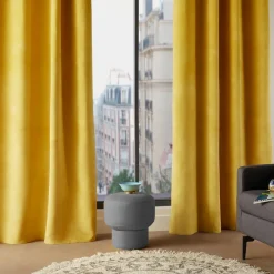 Rideau|ATMOSPHERA Rideau oeillets (140 x 260 cm) Lilou Jaune ocre