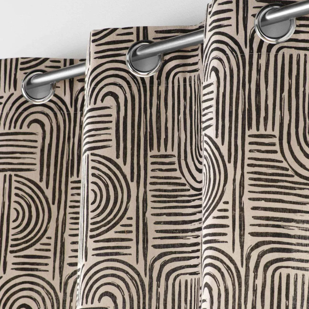 Rideau|DOUCEUR D'INTERIEUR Rideau oeillets (140 x 240 cm) Pandore Noir