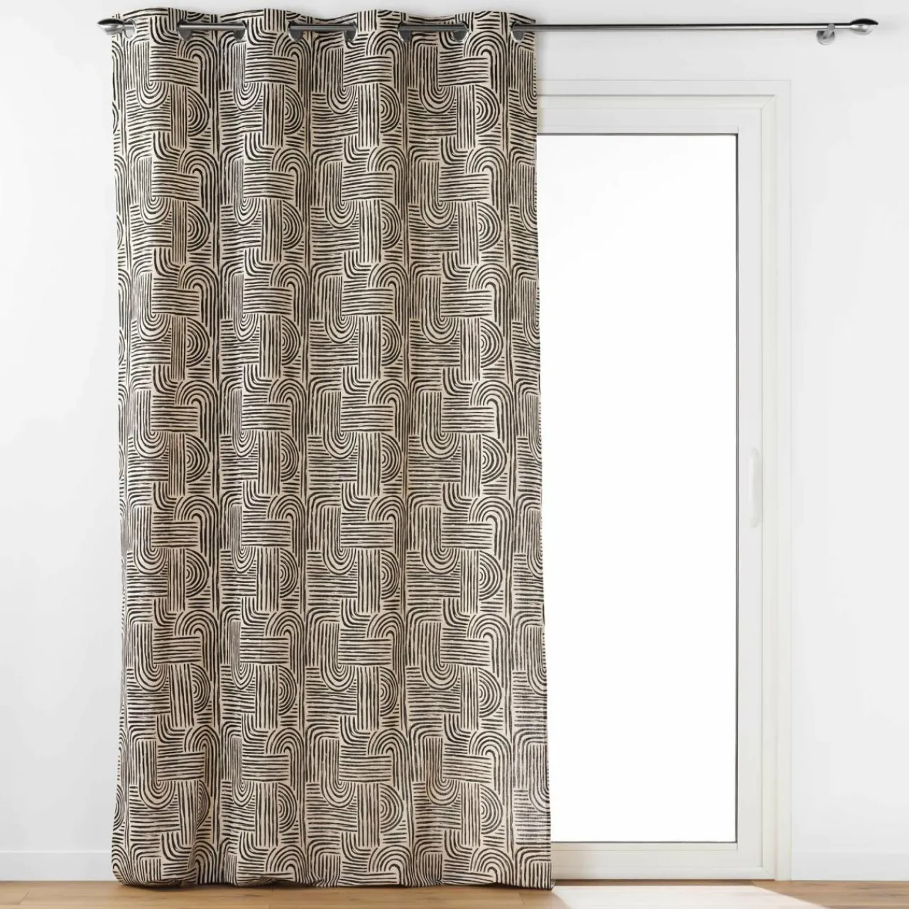 Rideau|DOUCEUR D'INTERIEUR Rideau oeillets (140 x 240 cm) Pandore Noir