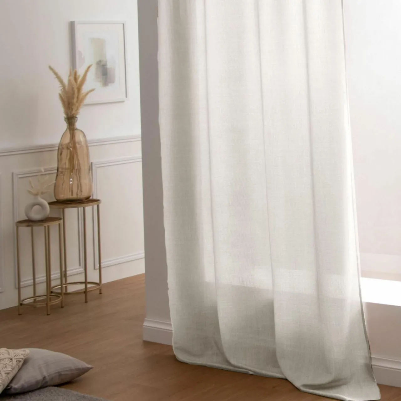 Rideau|LOVELY CASA Rideau oeillets (140 x H260 cm) Béa Beige