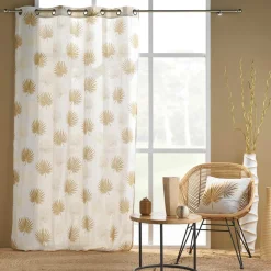 Rideau|douceur d'intu017drieur Rideau polycoton (140 x 240 cm) Lotus Jaune ocre