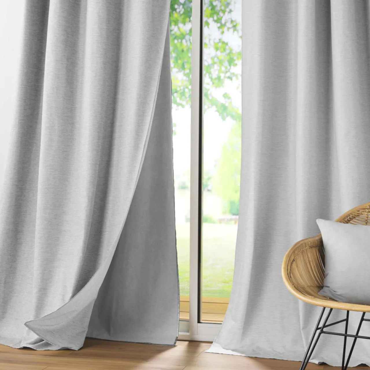 Rideau Thermique|Rideau|DOUCEUR D'INTERIEUR Rideau thermique doublure amovible (140 x 260 cm) Coverline Gris clair