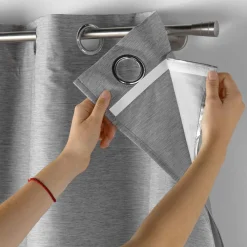 Rideau Thermique|Rideau|DOUCEUR D'INTERIEUR Rideau thermique doublure amovible (140 x 260 cm) Coverline Gris Anthracite