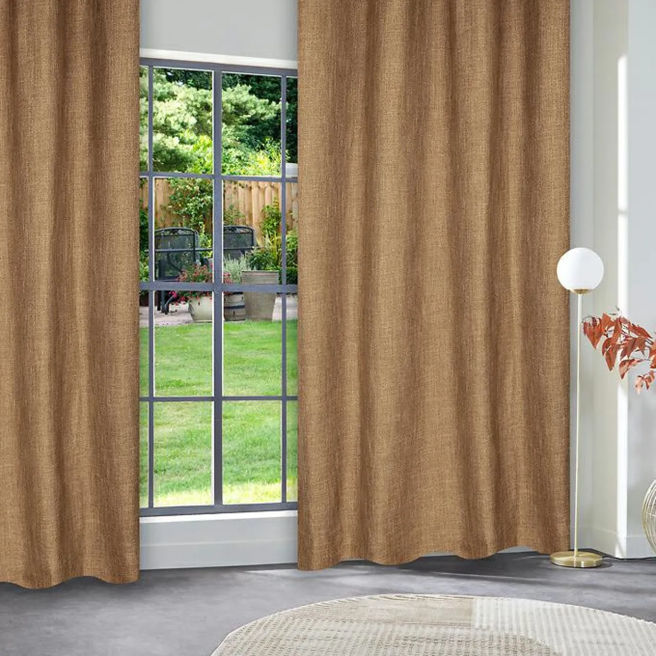 Rideau|Atmosphera, cru017dateur d'intu017drieur Rideau tissé (140 x 260 cm) Clem Cannelle