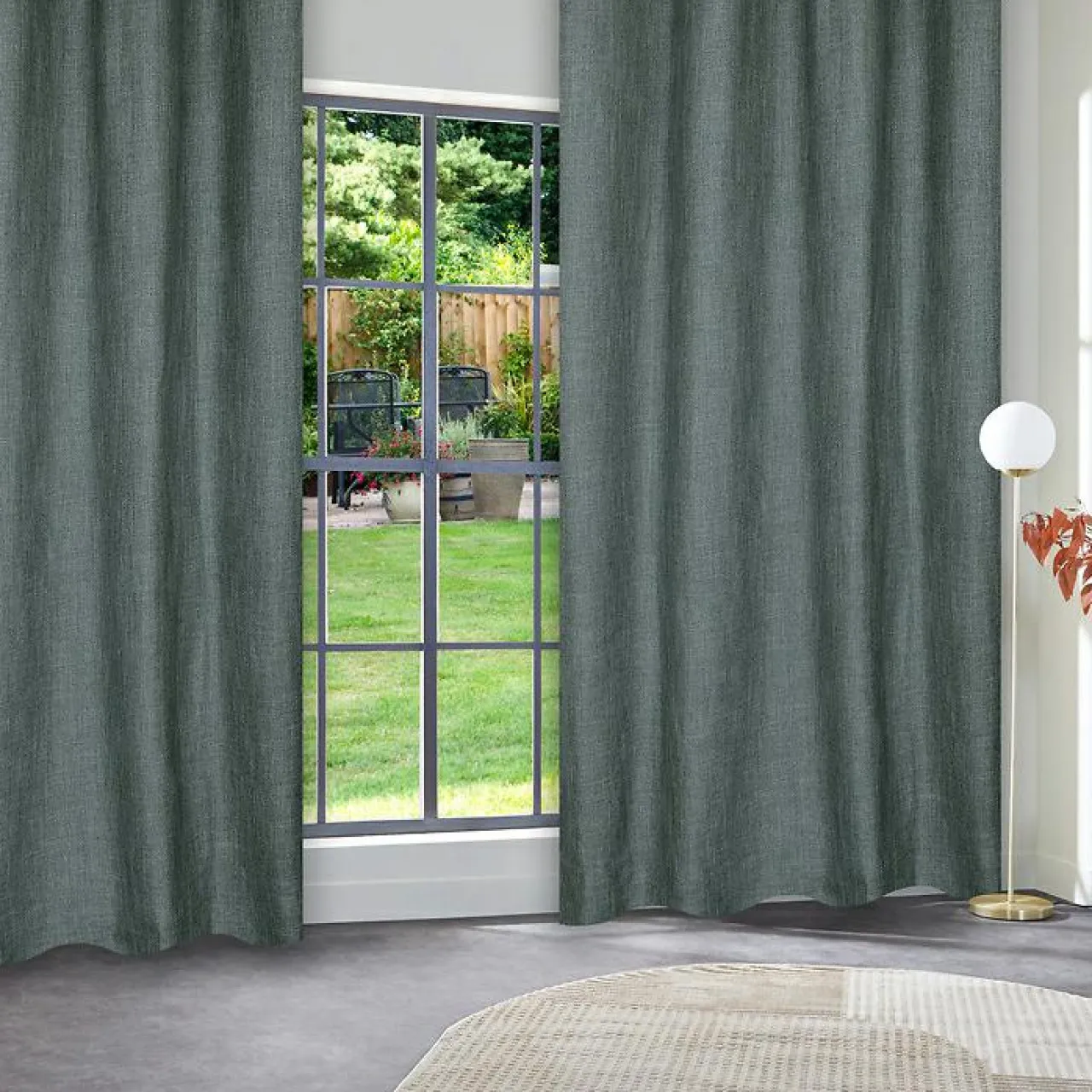 Rideau|Atmosphera, cru017dateur d'intu017drieur Rideau tissé (140 x 260 cm) Clem Vert tilleul
