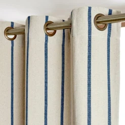 Coussin Déco D'Extérieur|Coussin Déco D'Extérieur|EMINZA Rideau toile de coton (135 x 260 cm) Ocealys Bleu marine