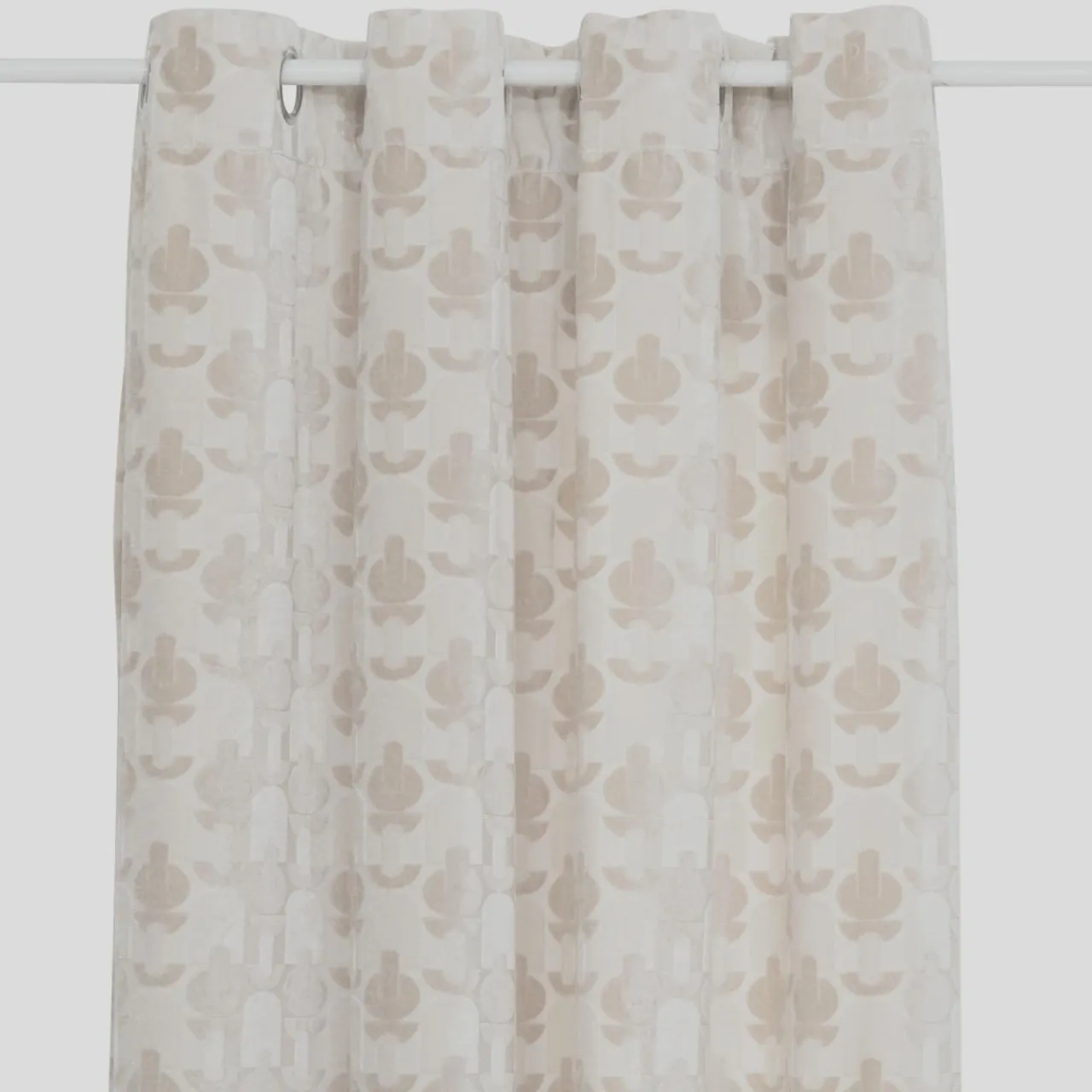 Rideau|Atmosphera, cru017dateur d'intu017drieur Rideau velours (140 x 260 cm) Luna Ecru