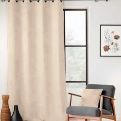 Rideau|douceur d'intu017drieur Rideau velours chenille (140 x 260 cm) Leo Ecru