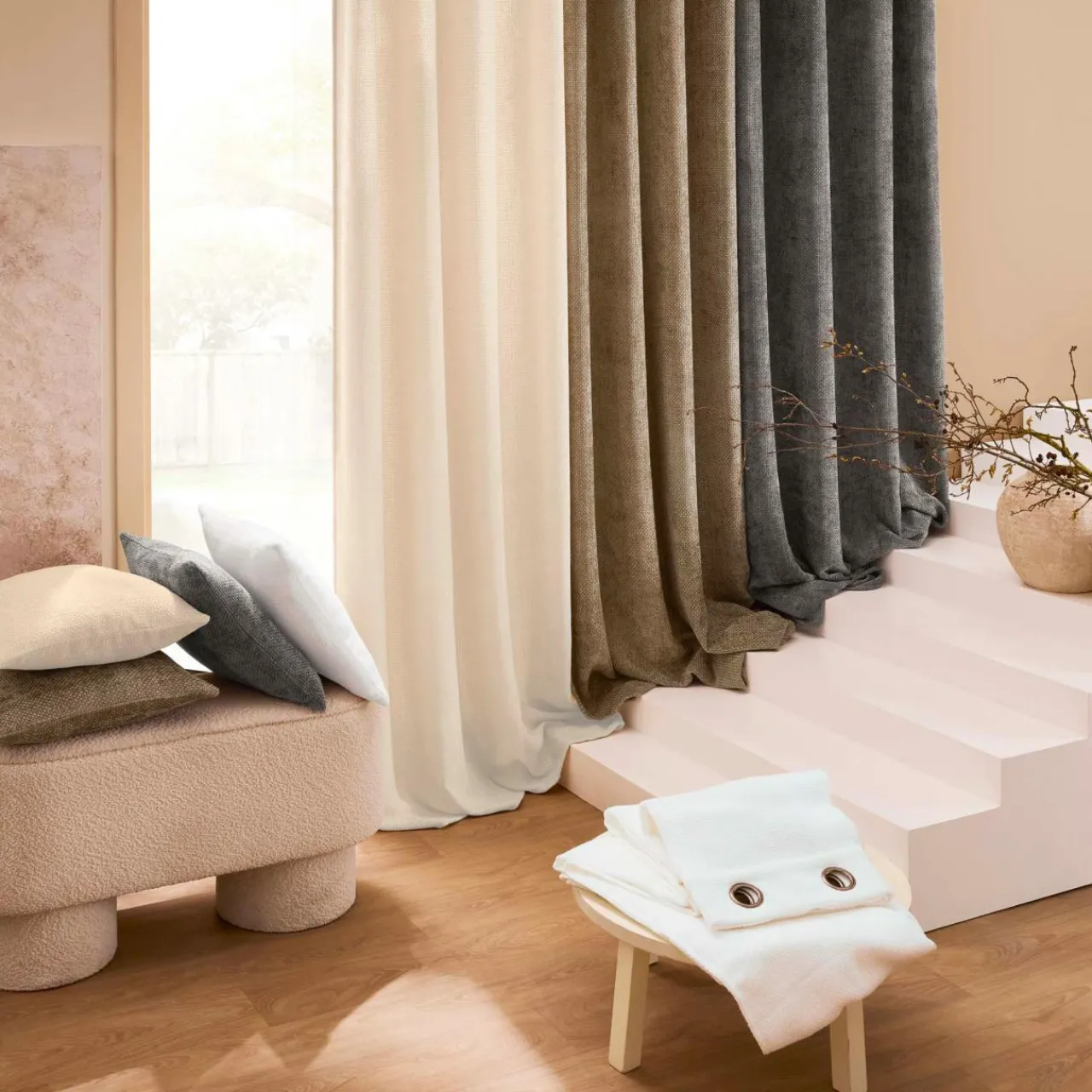 Rideau|douceur d'intu017drieur Rideau Velours Chenille (140 x 260 cm) Leo Gris Anthracite