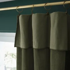 Rideau|EMINZA Rideau velours de coton ajustable (140 x max 270 cm) Victor thym Vert
