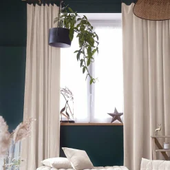 Rideau|EMINZA Rideau velours de coton ajustable (140 x max 270 cm) Victor pampa Beige