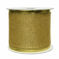 Déco De Table|KAEMINGK Ruban décatif de Noël (2,7 m) pailleté Or