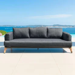 Salon De Jardin|MOBELLIA Salon de jardin aluminium 8 places 6 pcs Monte Carlo Gris Anthracite