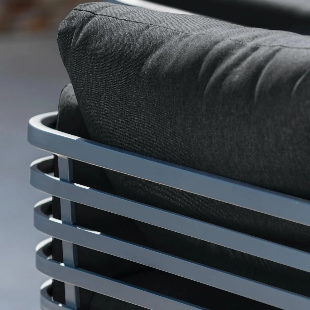 Salon De Jardin|MOBELLIA Salon de jardin aluminium 8 places 6 pcs Monte Carlo Gris Anthracite