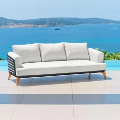 Salon De Jardin|MOBELLIA Salon de jardin aluminium 5 places 5 pcs Monte Carlo Gris anthracite et gris clair Anthracite - Gris Clair