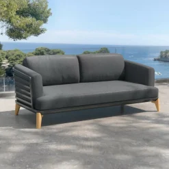 Salon De Jardin|MOBELLIA Salon de jardin aluminium 4 places 5 pcs Monte Carlo Gris Anthracite