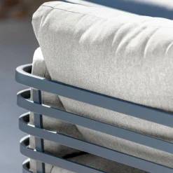 Salon De Jardin|MOBELLIA Salon de jardin aluminium 8 places 6 pcs Monte Carlo Gris anthracite et gris clair Anthracite - Gris Clair