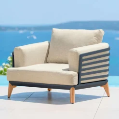 Salon De Balcon|Salon De Jardin|MOBELLIA Salon de jardin aluminium 2 places 3 pcs Monte Carlo Gris anthracite et beige Anthracite - Beige