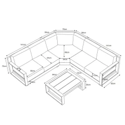 Salon De Jardin|MOBELLIA Salon de jardin d'angle aluminium 5 places Elba Blanc et taupe Blanc - Taupe