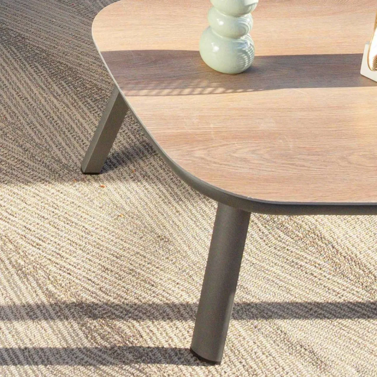 Salon De Balcon|Salon De Jardin|MOBELLIA Salon de jardin en aluminium 2 places 3 pcs Amalfi Gris Anthracite