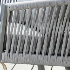 Salon De Jardin|MOBELLIA Salon de jardin en aluminium 4 places 4 pcs Amalfi Gris Anthracite