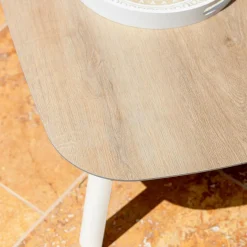 Salon De Balcon|Salon De Jardin|MOBELLIA Salon de jardin en aluminium 2 places 3 pcs Amalfi Blanc et taupe Blanc - Taupe