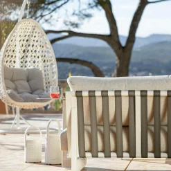 Salon De Jardin|MOBELLIA Salon de jardin en aluminium 7 places Long Beach Blanc