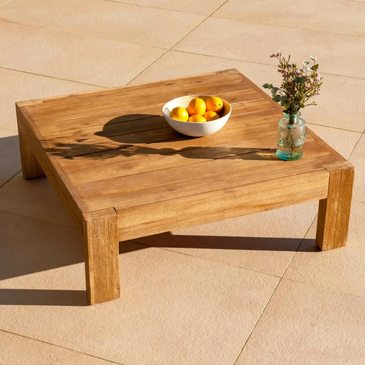 Salon De Jardin|MOBELLIA Salon de jardin en bois d'acacia 8 places 5 pcs Borneo Sable