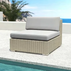 Salon De Balcon|Salon De Jardin|MOBELLIA Salon de jardin en résine tressée 2 places 3 pcs Palma Gris Tresse Gris - Gris