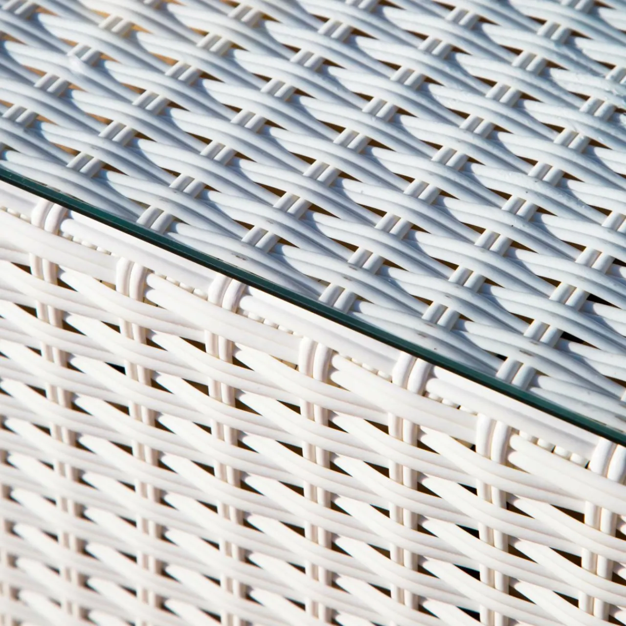 Salon De Jardin|MOBELLIA Salon de jardin en résine tressée 5 places 6 pcs Palma Blanc et gris Tresse Blanc - Gris