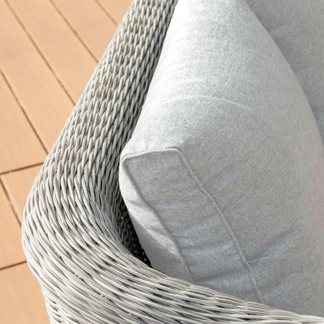 Salon De Jardin|MOBELLIA Salon de jardin en résine tressée 7 places 5 pcs Calvi Gris et gris clair Tressé Gris - Gris clair