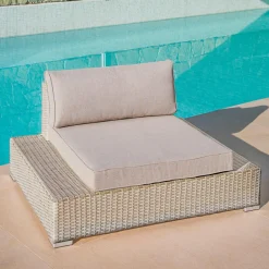 Salon De Jardin|MOBELLIA Salon de jardin en résine tressée 9 places 9 pcs Palma Gris et taupe Tressé Gris - Taupe