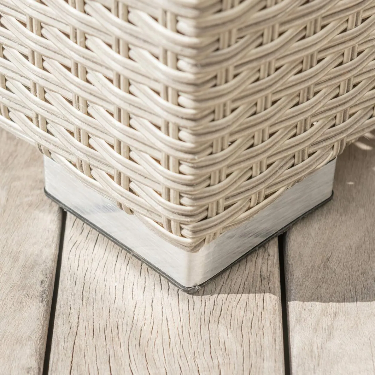 Salon De Jardin|MOBELLIA Salon de jardin en résine tressée 9 places 9 pcs Palma Gris et taupe Tressé Gris - Taupe