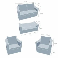 Salon De Jardin|MOBELLIA Salon de jardin en résine tressée 4 places 4 pcs Calvi Blanc et taupe Tressé Blanc - Taupe