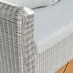 Salon De Jardin|MOBELLIA Salon de jardin en résine tressée 5 places 4 pcs Calvi Gris et gris clair Tressé Gris - Gris clair