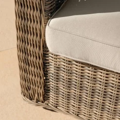 Salon De Jardin|MOBELLIA Salon de jardin en résine tressée 7 places 5 pcs Calvi Sepia et taupe Tressé Sepia - Taupe