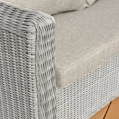 Salon De Jardin|MOBELLIA Salon de jardin en résine tressée 4 places 4 pcs Calvi Gris et taupe Tressé Gris - Taupe