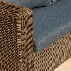 Salon De Jardin|MOBELLIA Salon de jardin en résine tressée 5 places 4 pcs Calvi Sepia et gris foncé Tressé Sepia - Anthracite