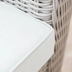 Salon De Jardin|MOBELLIA Salon de jardin en résine tressée 4 places 4 pcs Calvi Blanc Tressé Blanc - Blanc