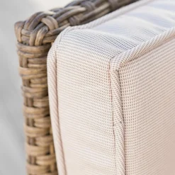 Salon De Jardin|Salon De Balcon|MOBELLIA Salon de jardin encastrable résine tressée 4 places Menorca et beige Sépia