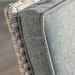 Salon De Balcon|Salon De Jardin|MOBELLIA Salon de jardin résine tressée encastrable 4 places Menorca Gris