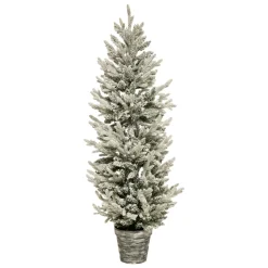 Sapin Artificiel De Noël|JJA Sapin artificiel de Noël en pot (H150 cm) Frosty Vert enneigé Sapin enneigé