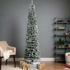 Sapin Grande Taille|Sapin Artificiel De Noël|EMINZA Sapin artificiel de Noël (H240 cm) Narrow Vert enneigé Sapin enneigé