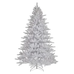 Sapin Grande Taille|Sapin Artificiel De Noël|EMINZA Sapin artificiel de Noël (H240 cm) Odense Blanc irisé et pailleté Sapin blanc