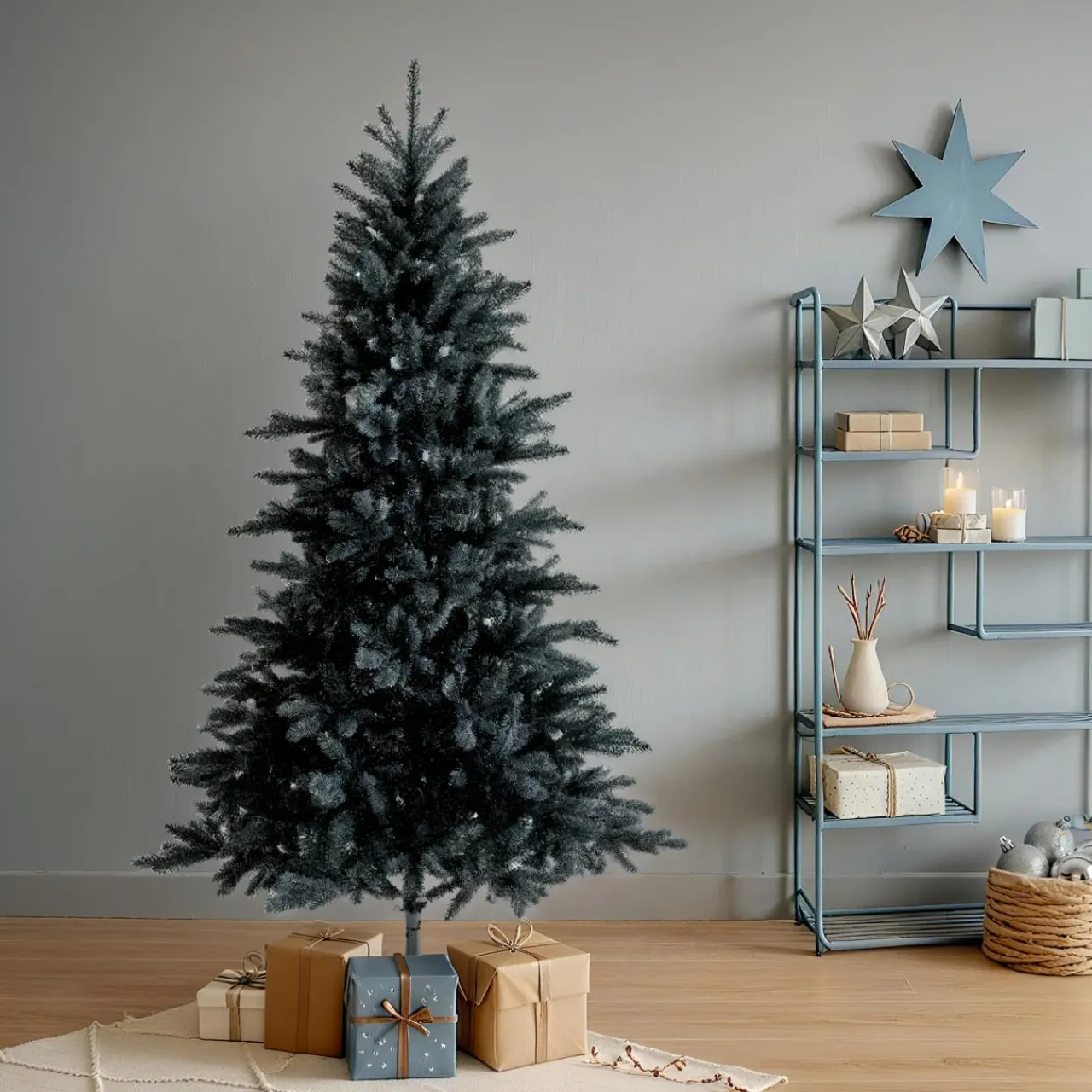 Sapin Artificiel De Noël|EMINZA Sapin artificiel de Noël (H180 cm) Munich Noir Sapin noir