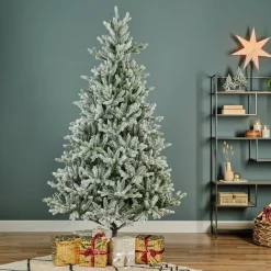 Sapin Artificiel De Noël|EMINZA Sapin artificiel de Noël (H180 cm) Allix Vert enneigé Sapin enneigé