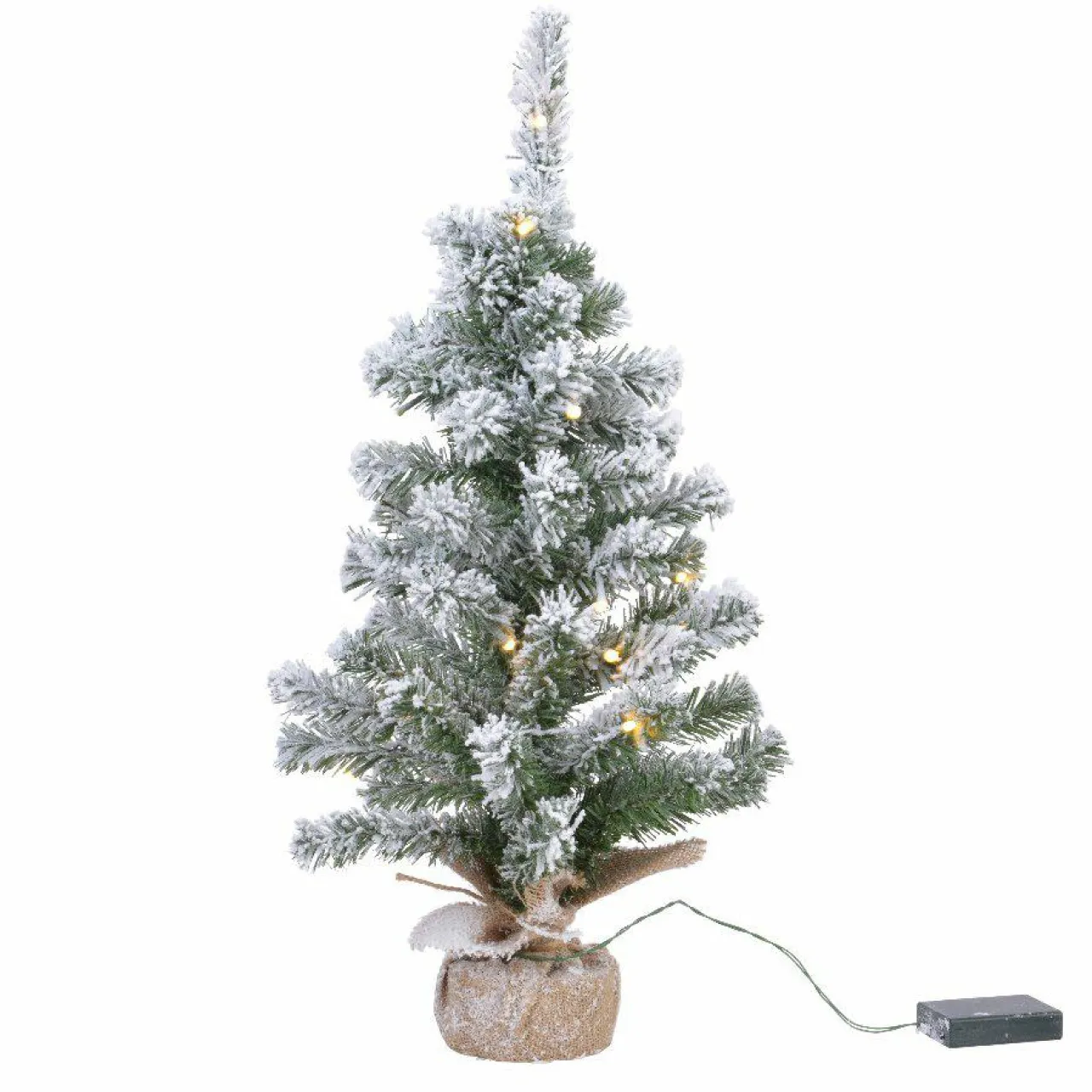 Sapin Artificiel De Noël|KAEMINGK Sapin artificiel de table pré-illuminé (H60 cm) Royal Vert enneigé Sapin enneigé lumineux