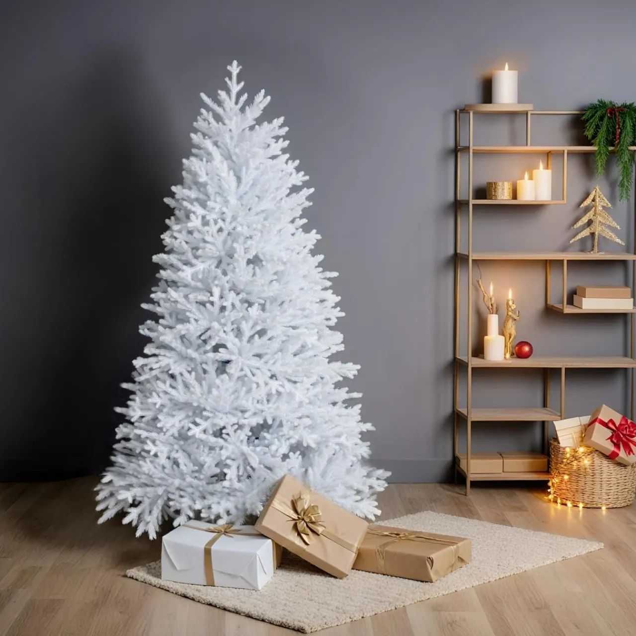 Sapin Artificiel De Noël|EMINZA Sapin de Noël artificiel (H180 cm) Quebec Blanc Sapin blanc